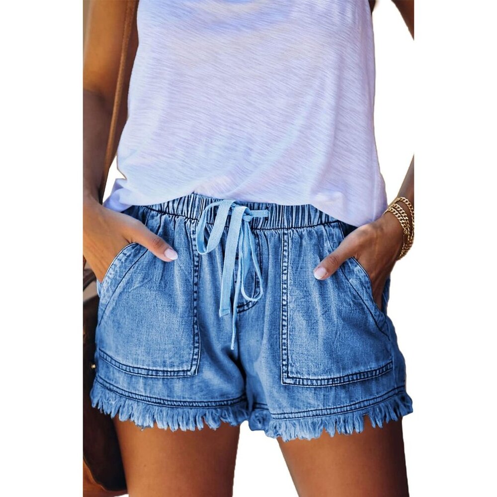 Womens Lightweight Shorts Casual Baggy Trendy Short Pants Elastic Waist